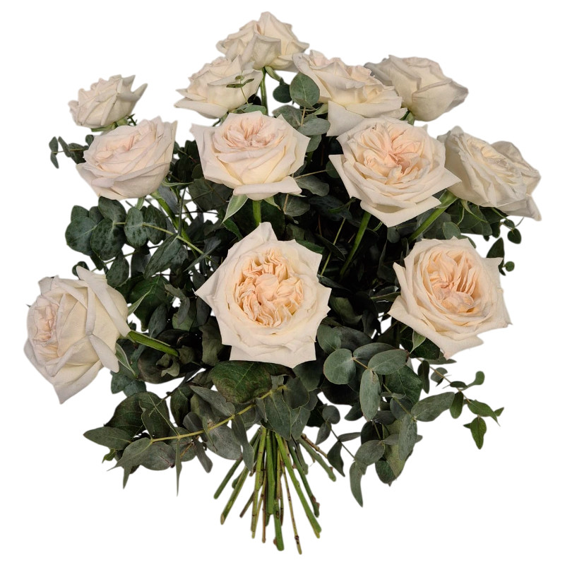 RAMO DE ROSAS JARDÍN TONOS BLANCOS