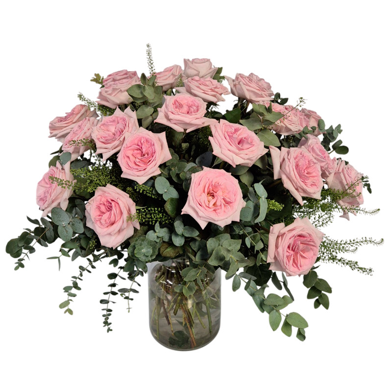 JARRÓN DE ROSAS JARDÍN TONOS ROSAS