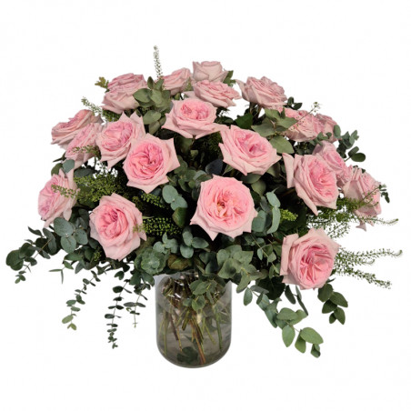 JARRÓN DE ROSAS JARDÍN TONOS ROSAS