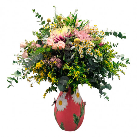 JARRÓN DE FLORES ABEJA
