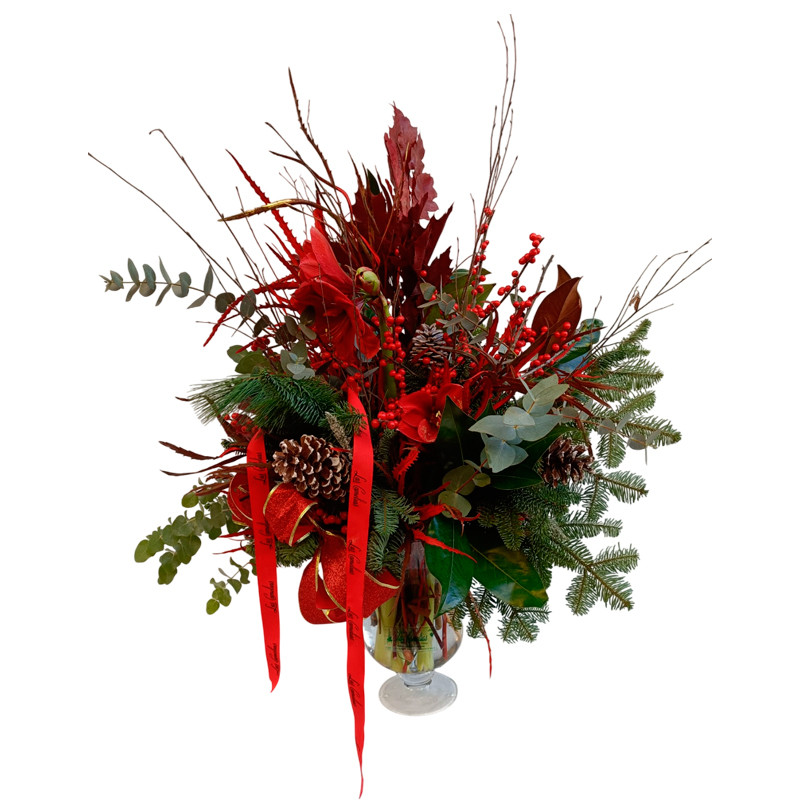 JARRÓN ROJA NAVIDAD