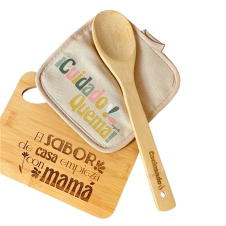 TABLA + AGARRADOR + CUCHARA «MAMÁ»