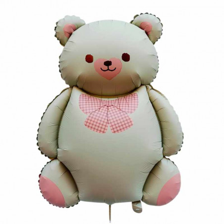 GLOBO OSO BLANCO CON LAZO ROS