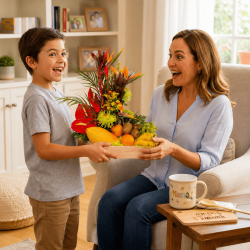 ARREGLO TROPICAL & TAZA PARA MAMÁ