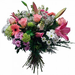 FLORES, TAZA Y VELA PARA ABUELA