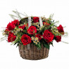 CANASTA DE ROSAS ROJAS & DULCE SORPRESA