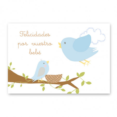 TARJETA "FELICIDADES POR VUESTRO BEBÉ" (AZUL)